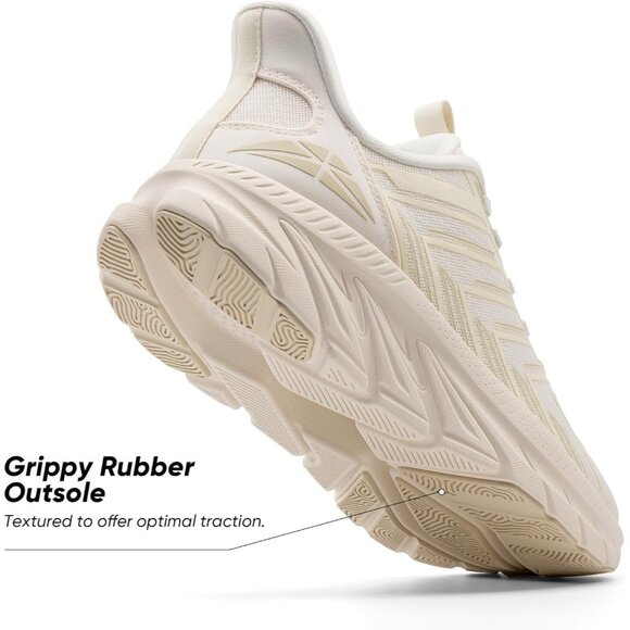 Women's Ivory Walking Shoes Comfort Breathable Non-Slip Gym Training Sneaker - Picture 5 of 8